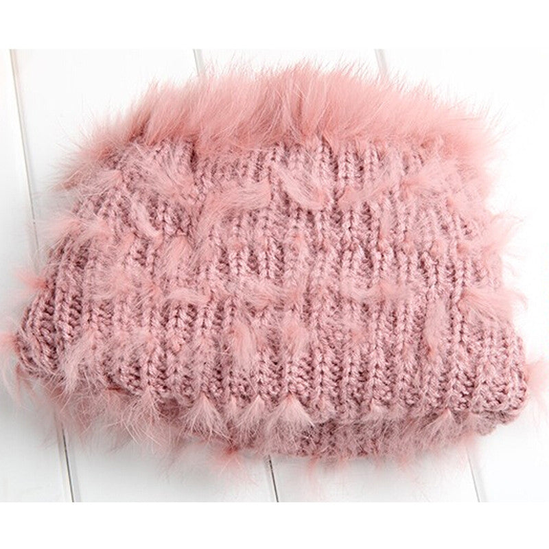 High Quality Real Rabbit Fur Knitting Wool Hats for Women