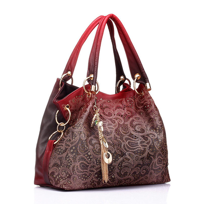 Large Leather Tote Printed Patterned Handbags bws