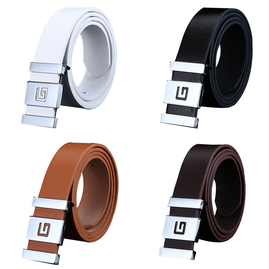 Automatic Buckle Leather Waist Strap Belt for Men