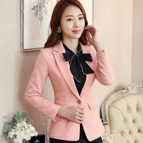 Long-Sleeve Blazer Formal Business Jacket Suits for Women