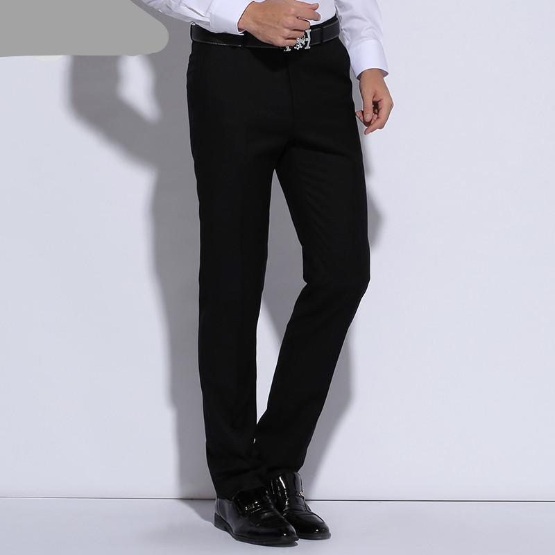 Formal Flat Front Slim Handsome Straight Work Wear Dress Pants for Men