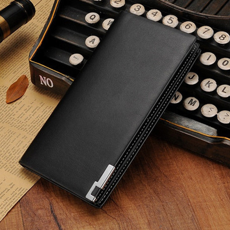 Solid & Long PU Leather Business Men's Wallet