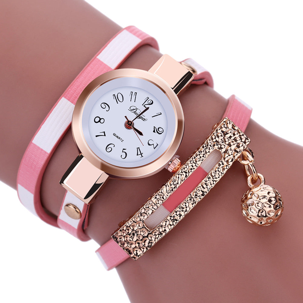 Leather Bracelet Quartz Dress Woman Watches ww-b