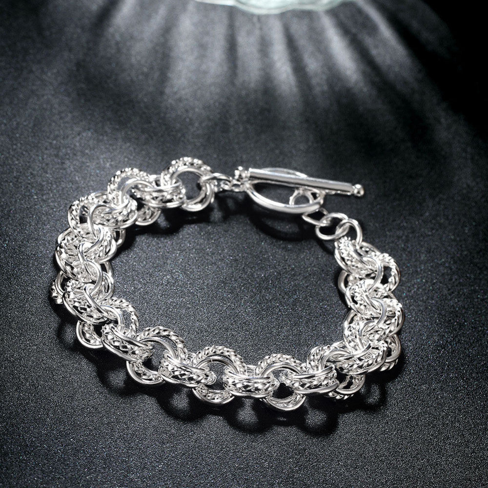 Beautiful Charm Bangle Silver Plated Bracelets