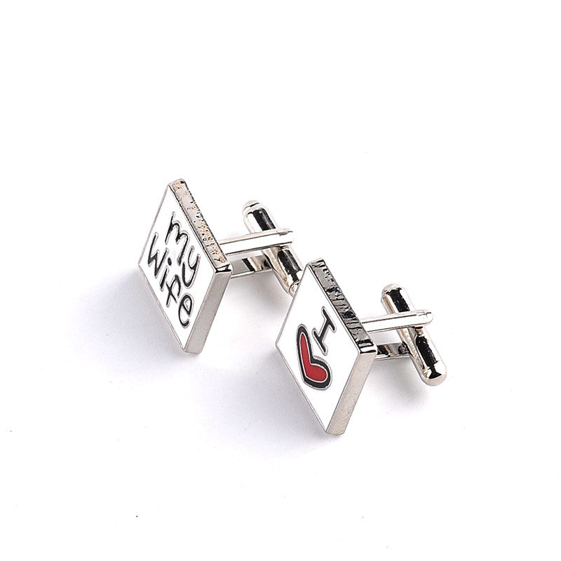 New Fashion 'I Love My Wife' Design Good Husband Cufflinks for Men