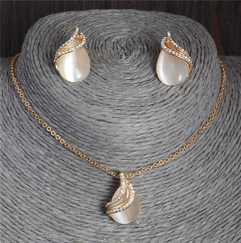 Crystal Pendants Necklaces Earrings Wedding Jewelry Sets