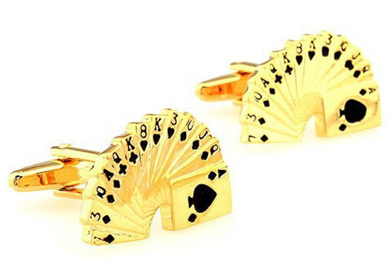 High Quality Golden Poker Cufflinks