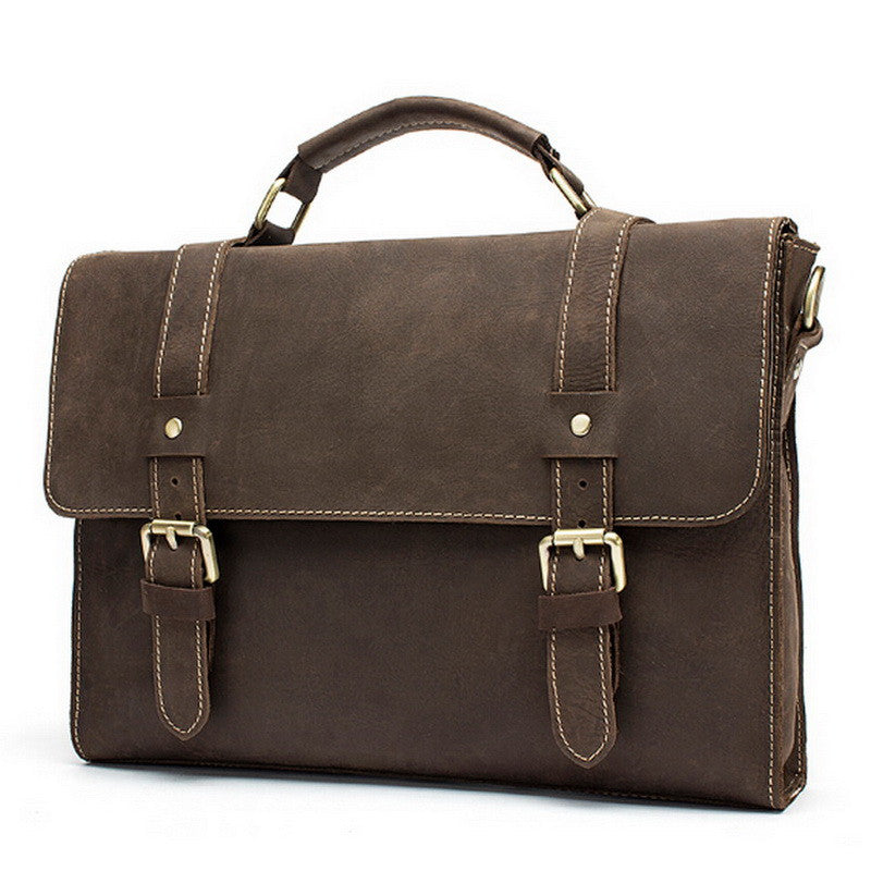 Genuine Horse Leather Casual Briefcase Portfolio Business Bag