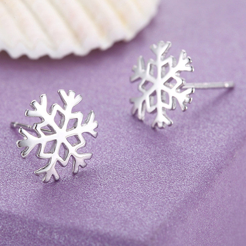 Snowflake Silver Plated Earrings High Quality Jewelry