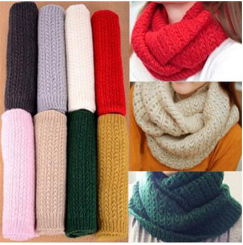 Warm Mohair Knitted Crochet Solid Winter Scarves