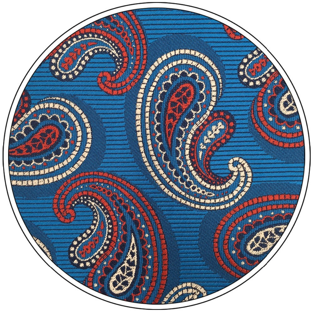 Blue Paisley Silk Woven Men's Ties