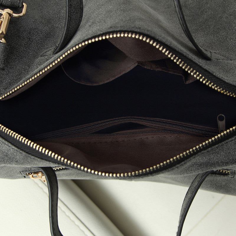 Vintage Casual Nubuck Leather Handbags Totes