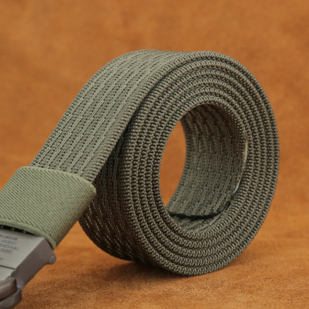 Military Tactical Double Ring Buckle Thicken Canvas Belt for Men