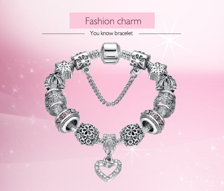 European Fashion Silver Charm Bracelets