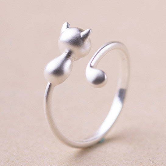 Silver Cat Fashion Ring For Women wr-