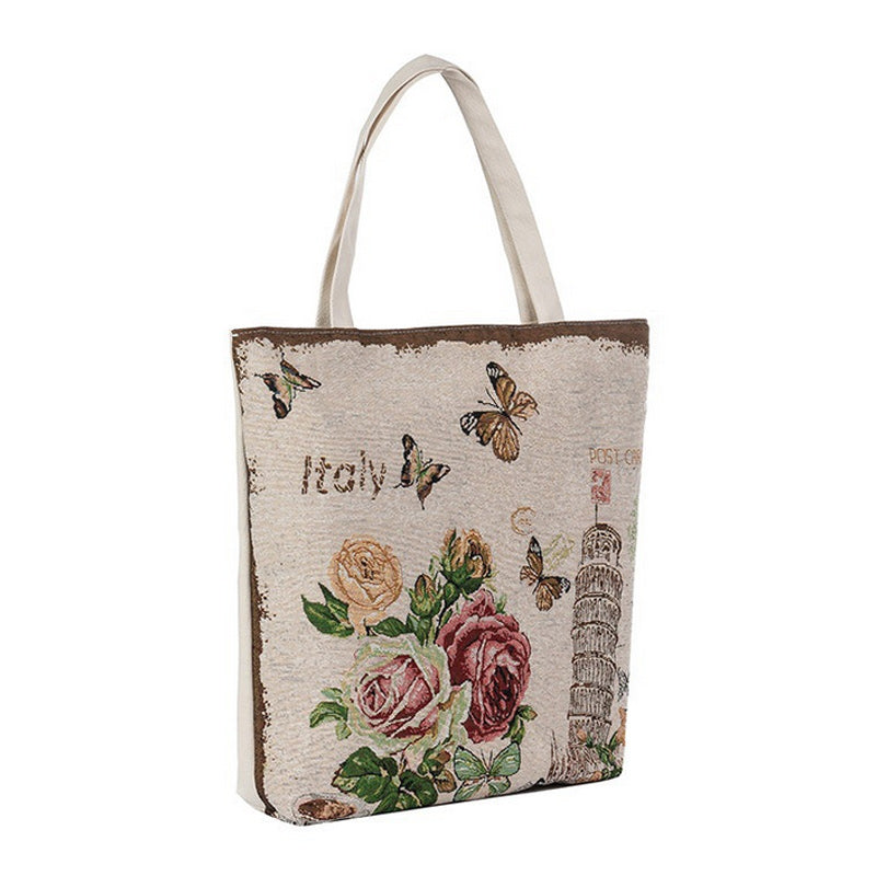 Canvas Tote Floral Tower Printed Handbag Summer Beach Bag / Handbag bws
