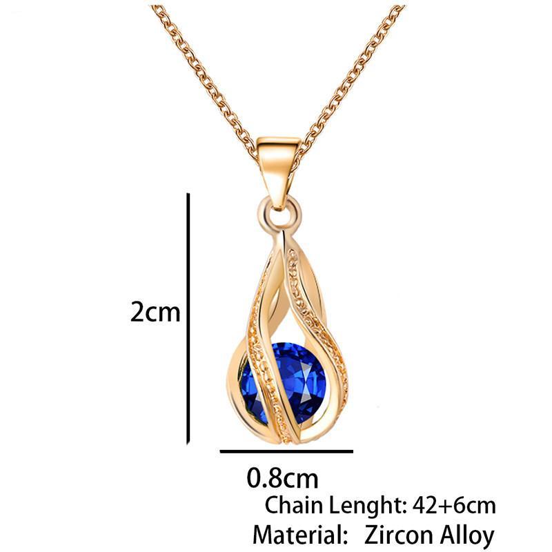 Crystal Water Drop Gold & Silver Color Necklaces & Pendants