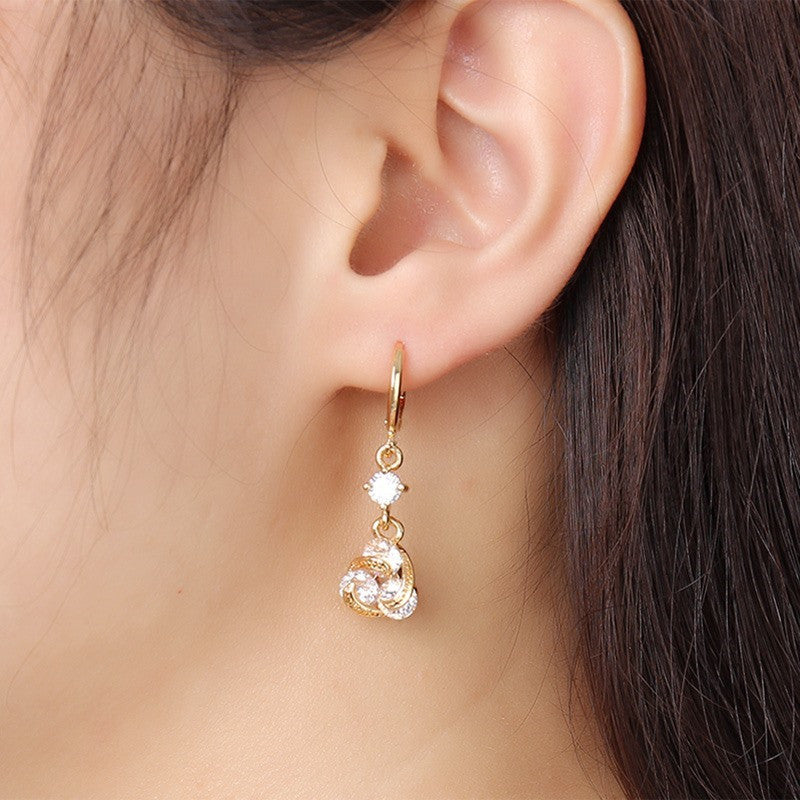 Crystal Zirconia Indian Gold Plated Earrings