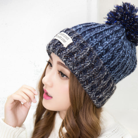 Knitted Warm Woolen Winter Hats for Women in 6 Color
