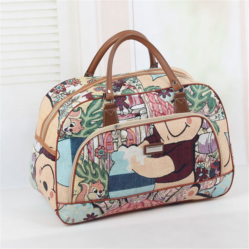 Tower Beauty Lady Print Luggage Waterproof Travel Bags