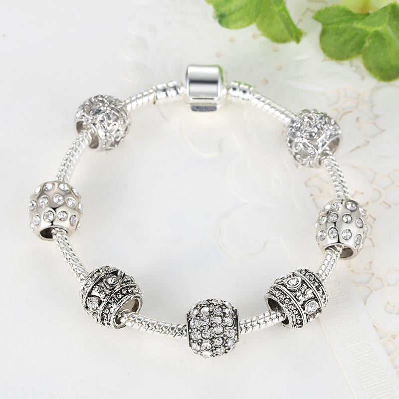 Silver & Crystal Charm Bracelets