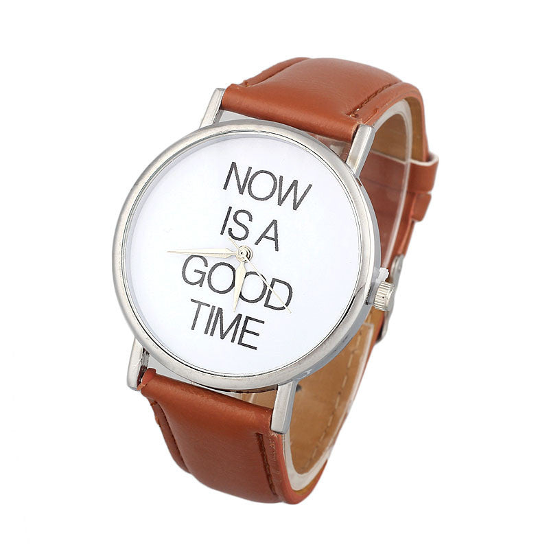 Now Is A Good Time Note Fashion Unisex Watches ww-d wm-q