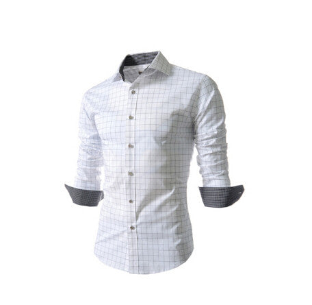 Masculina Slim Fashion Brand Casual Plaid Shirt For Men