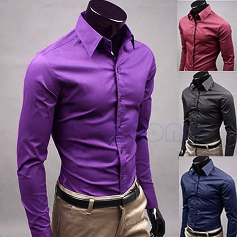 Cotton Slim Fit Stylish Formal Dress Shirts for Men