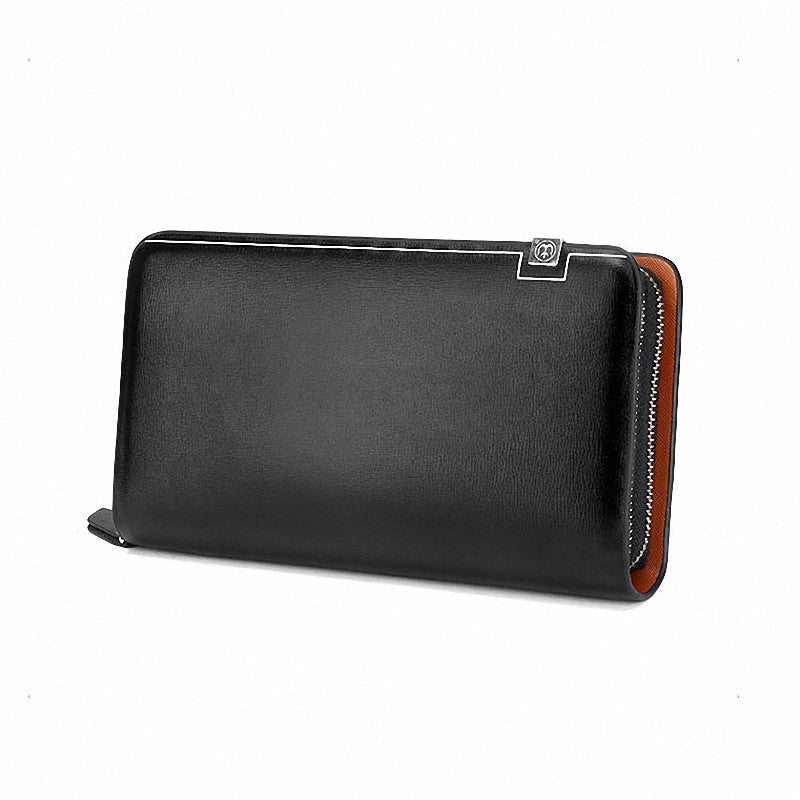 Long Designer Double Zipper Business Men's Wallet