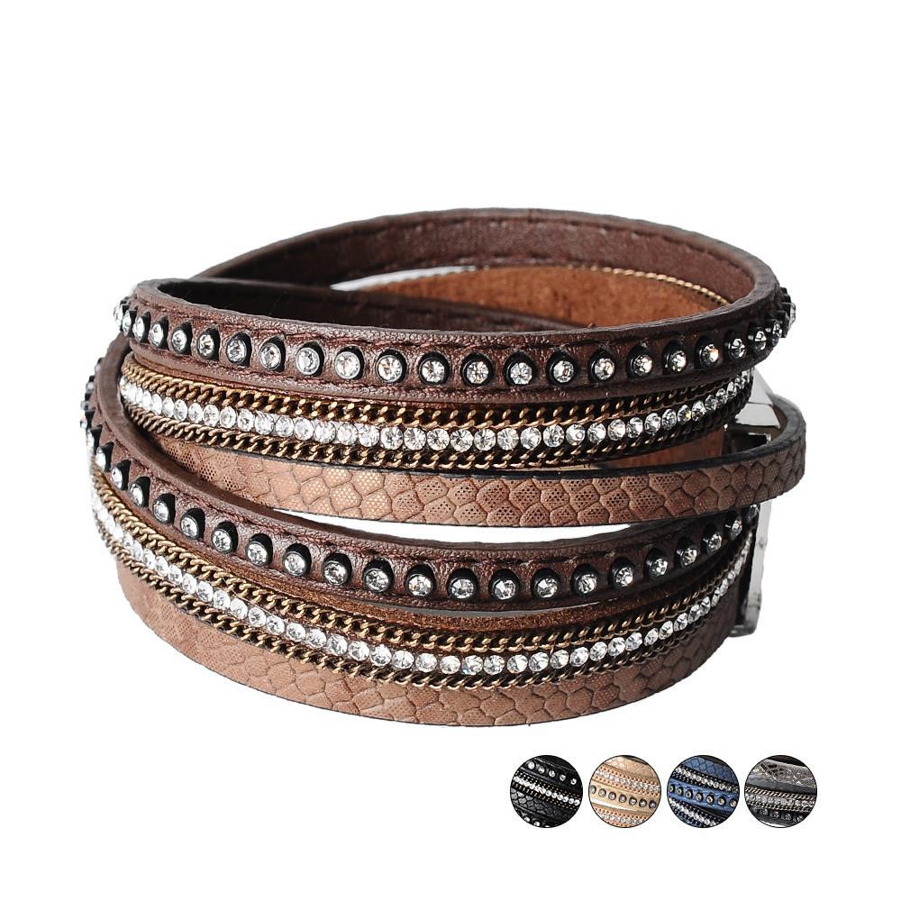 Artilady Wrap Bangle Charm Leather Bracelets