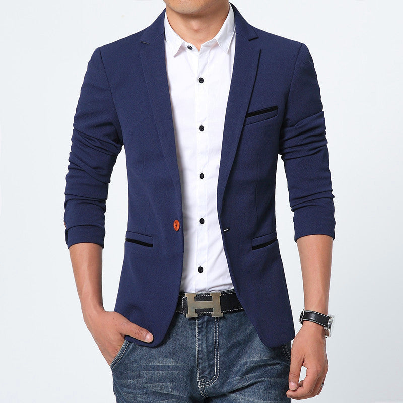 New Spring Fashion High Quality Cotton Slim Fit Blazer for Men
