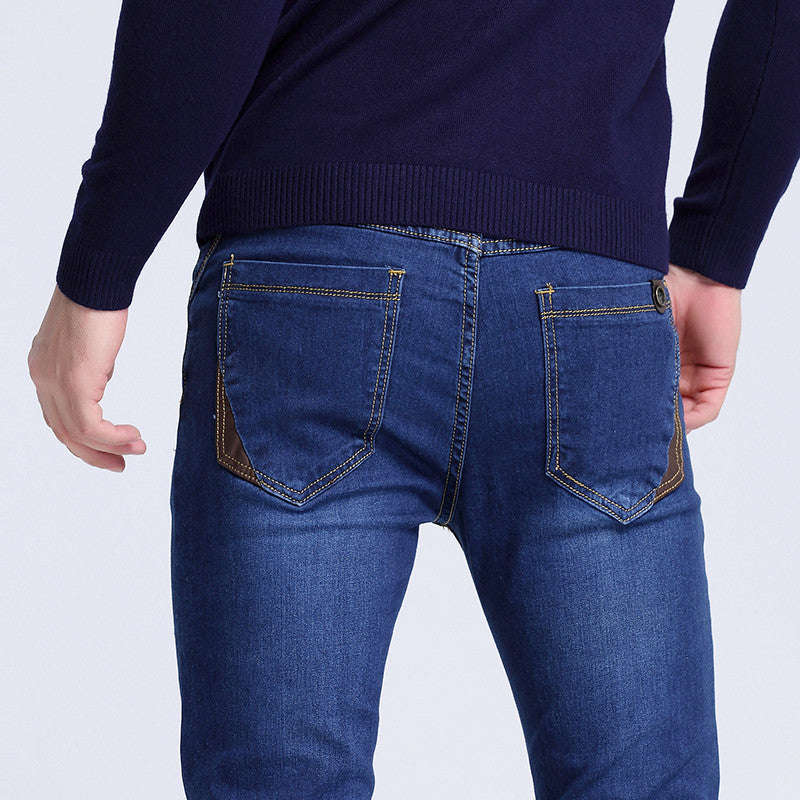Slim Straight High Elasticity Jeans for Men