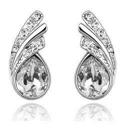 Multicolor optional Austria Crystal Leaf Earrings