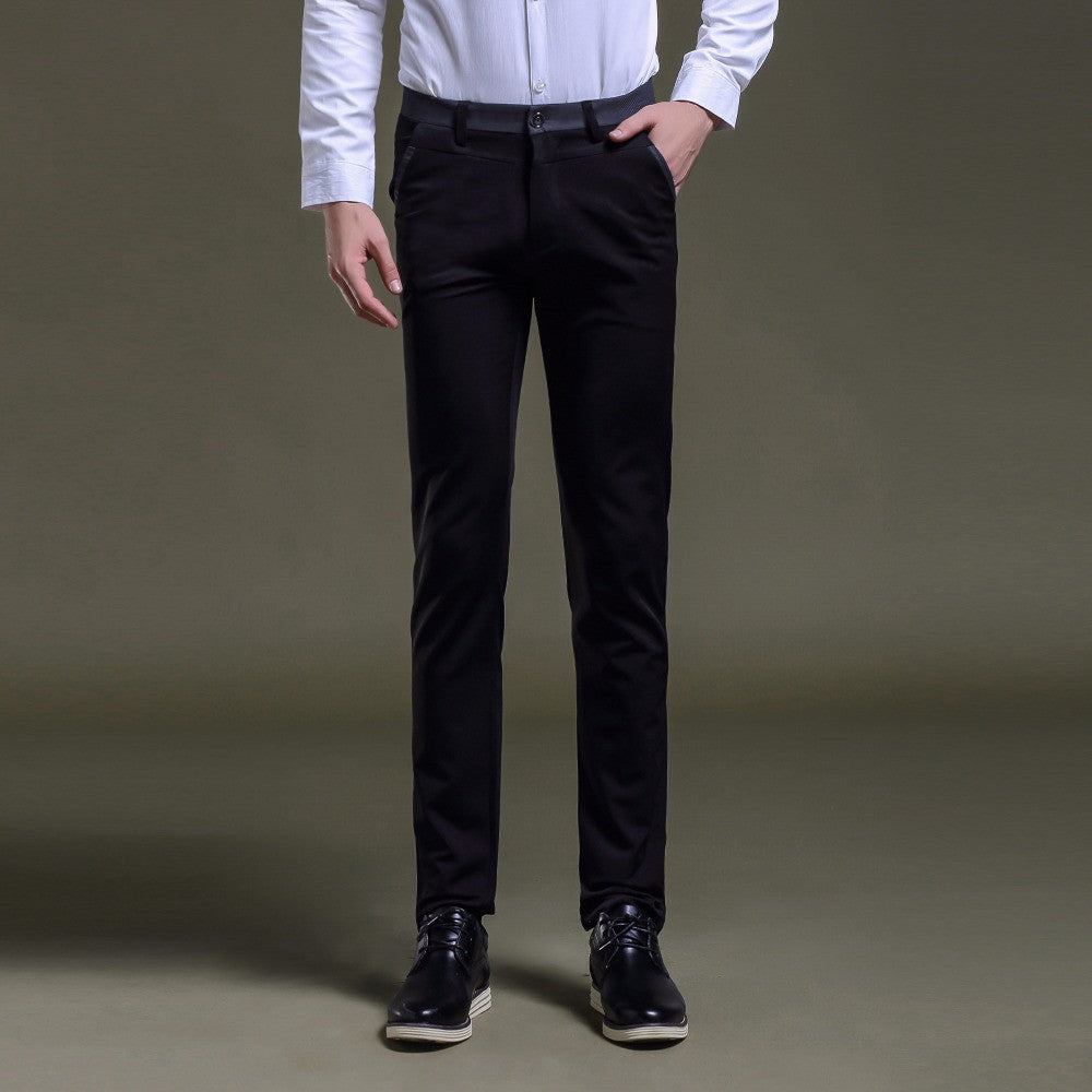 Formal Design Comfortable Elastic Slim Straight Dress Pants for Men