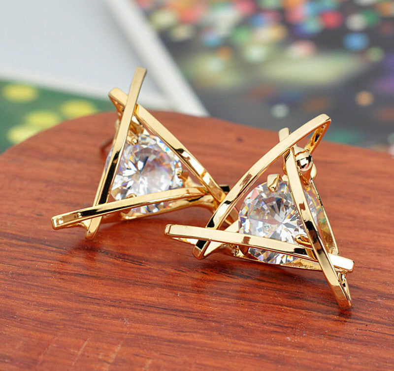 Triangle Crystal Earrings