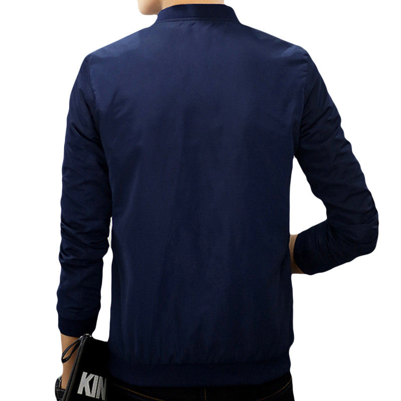Slim Collar Fashion Zipper Basic Casual Jacket for Men