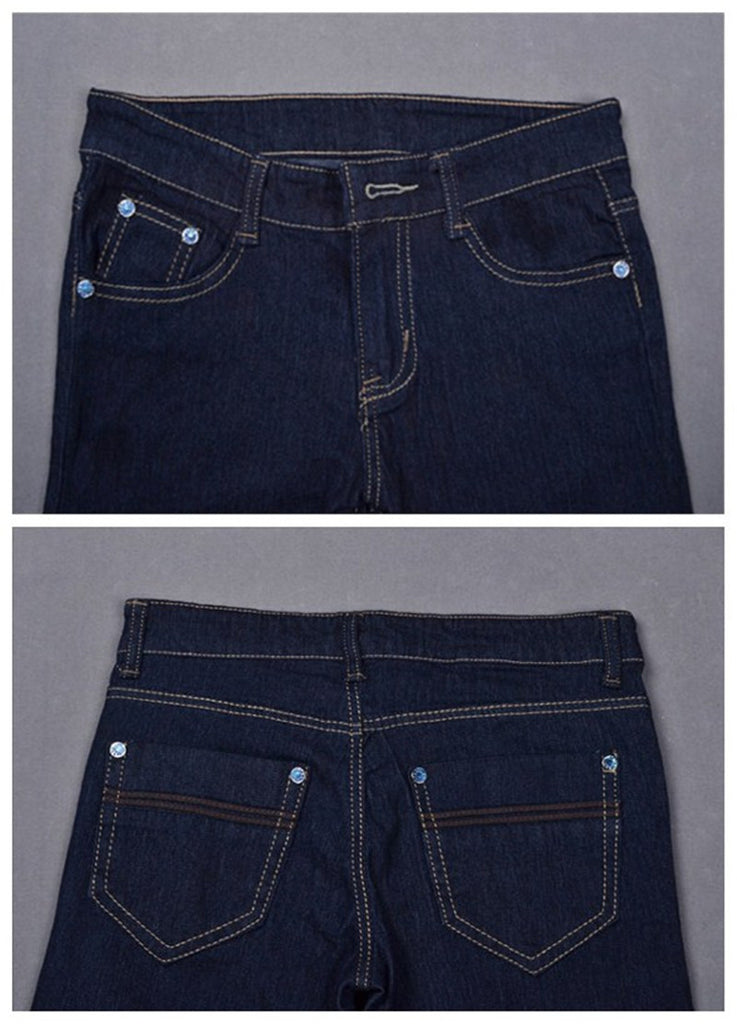 Summer Style Washed Mid Waist Jeans For Women