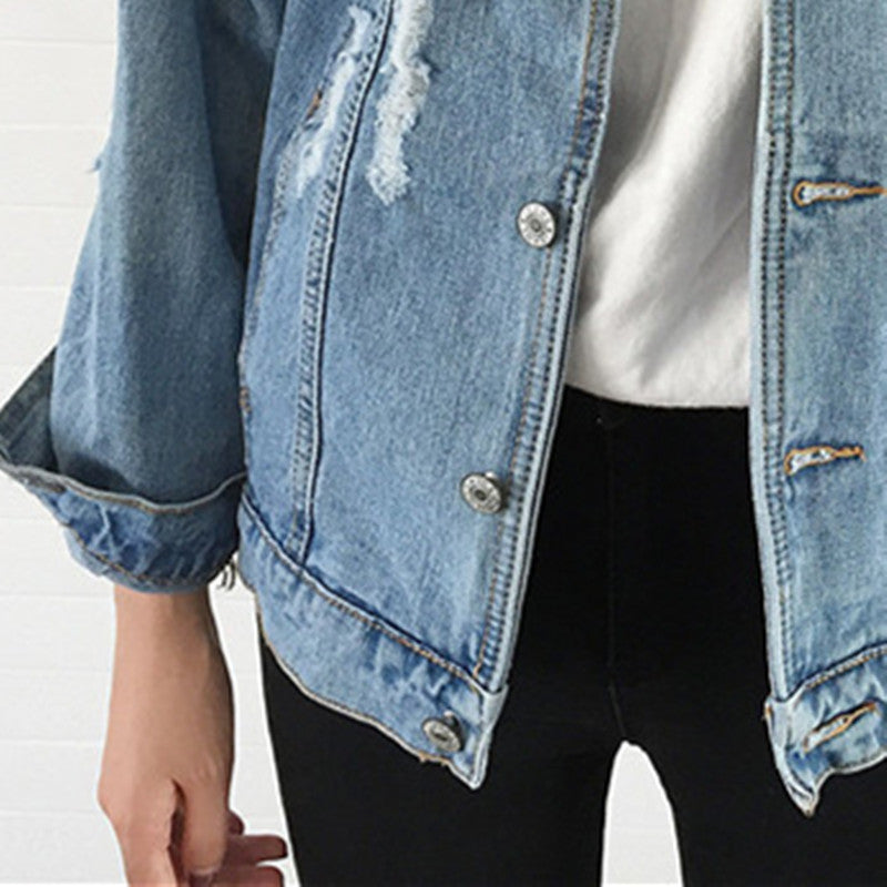 Basic Long Sleeve Jeans Coat Winter Denim Women Jacket