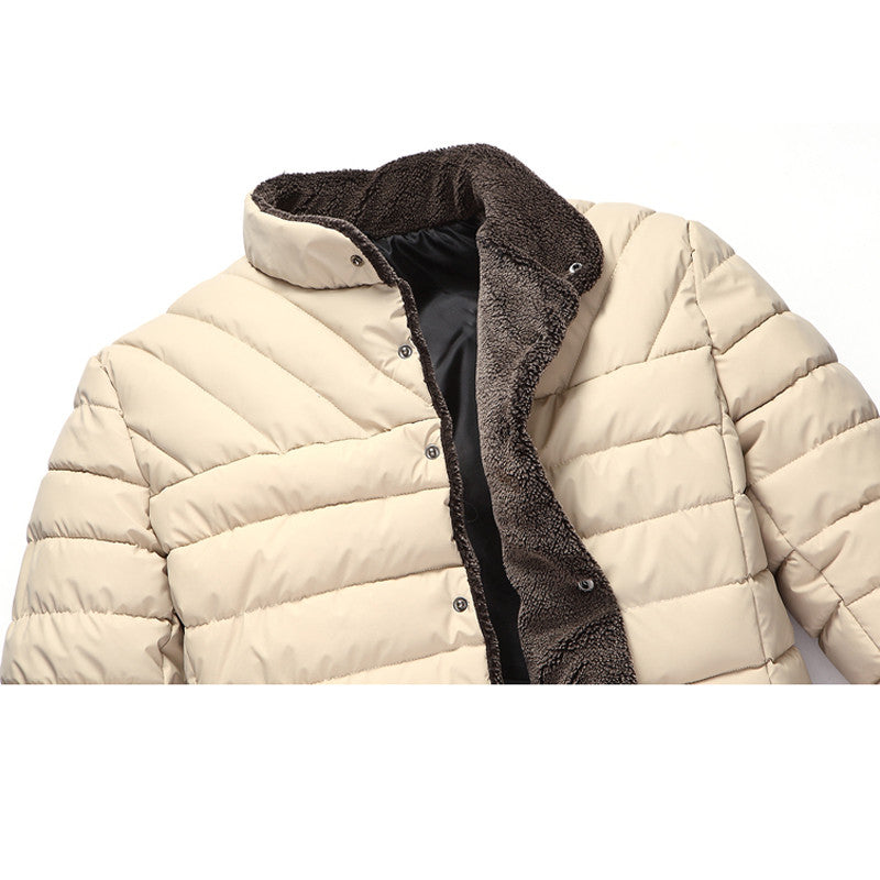 Casual All-Match Single Breasted Solid Winter Jacket For Men