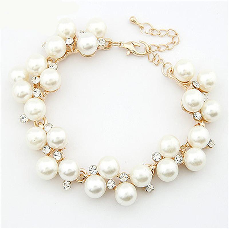 Charms Fashion Pearl & Rhinestone Crystal Beads Bracelets