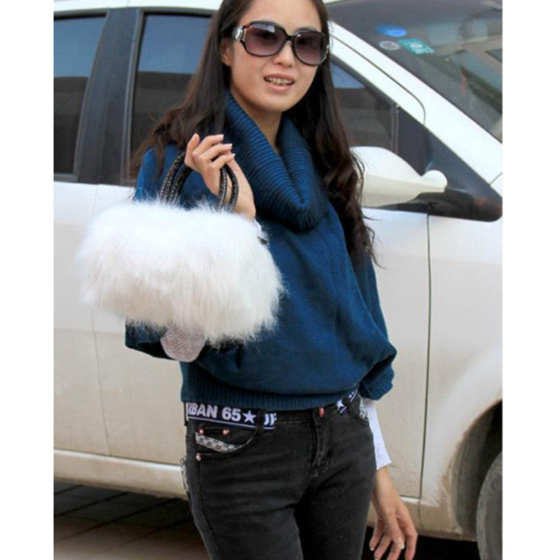 Faux Rabbit Fur Designer Small Handbags Winter collection bws