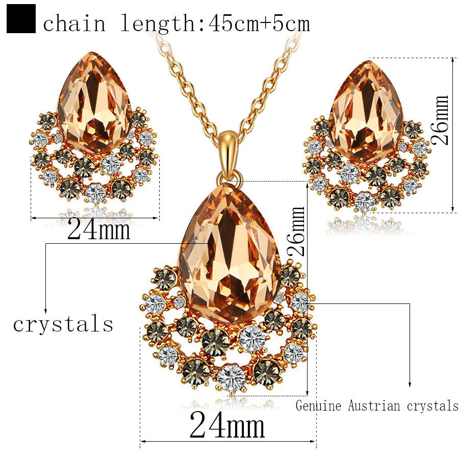 Necklaces Earrings Crystal Jewelry Sets