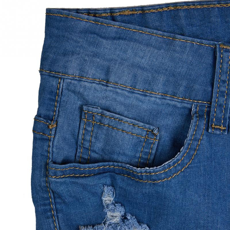 Half Ripped Streachable Jeans For Women