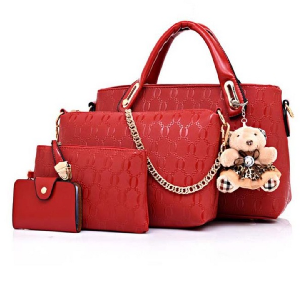 Fashion Women's  4 Pcs/Sets bws PU Leather Bags Handbag bws Purse