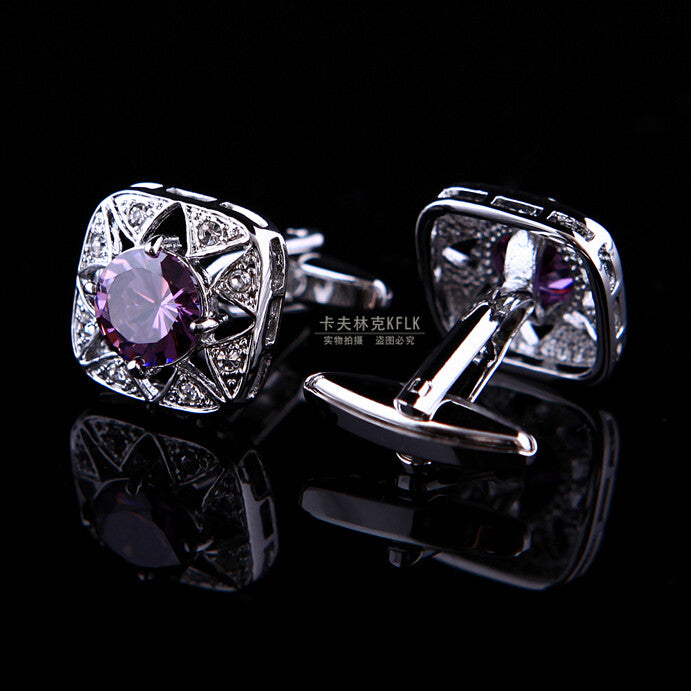 5 Colors Crystal Jewelry High Quality Cufflinks For Men