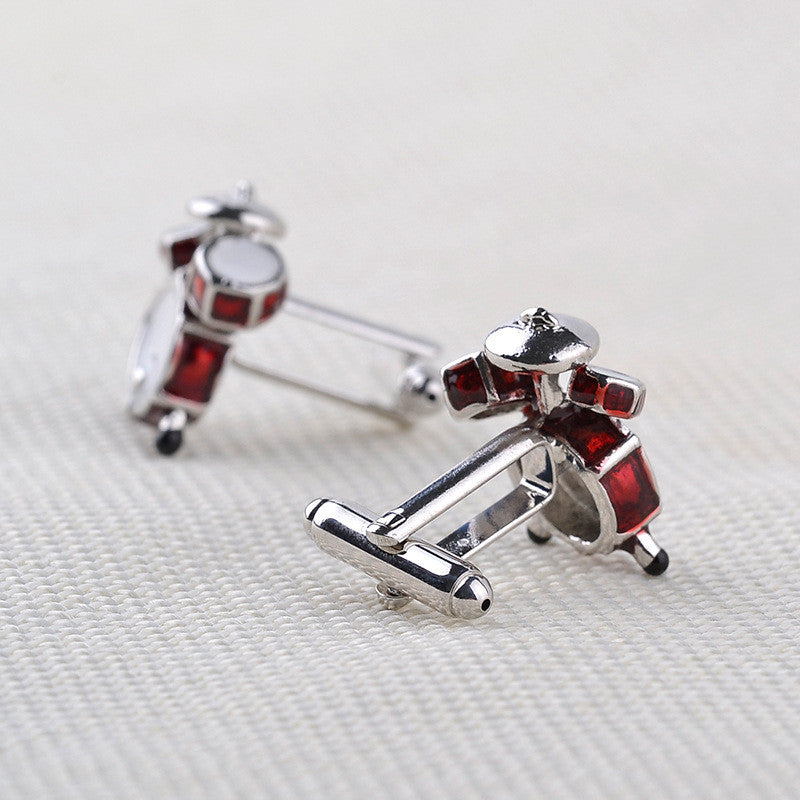 Red White Musical Band Drum Cufflinks