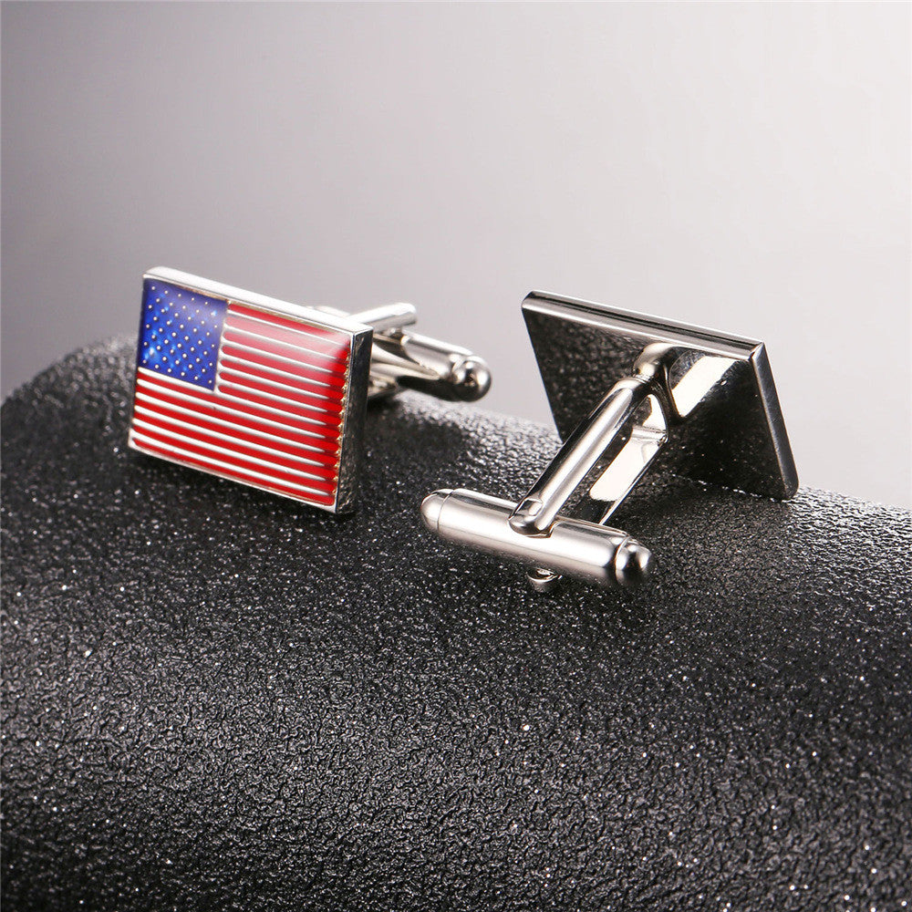 USA Flag Fashion Gold Plated Cufflinks