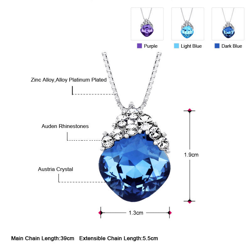 Crystal Necklaces With Big Purple Pendants