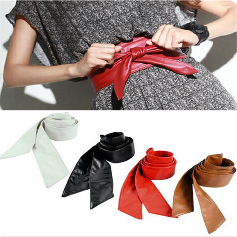 Fashion Circle Soft Leather Bowknot Body Shaping Band Belts for Women