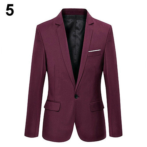 Business Suit One Button Slim Blazer for Men
